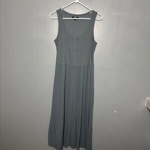 Frye Women’s Button Front Sleeveless Midi Dress Olive Small